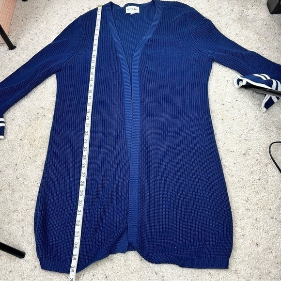 Olive&Oak Women’s Long Open Fluted Sleeve Lightweight Cardigan Blue Size Small - Picture 9 of 10